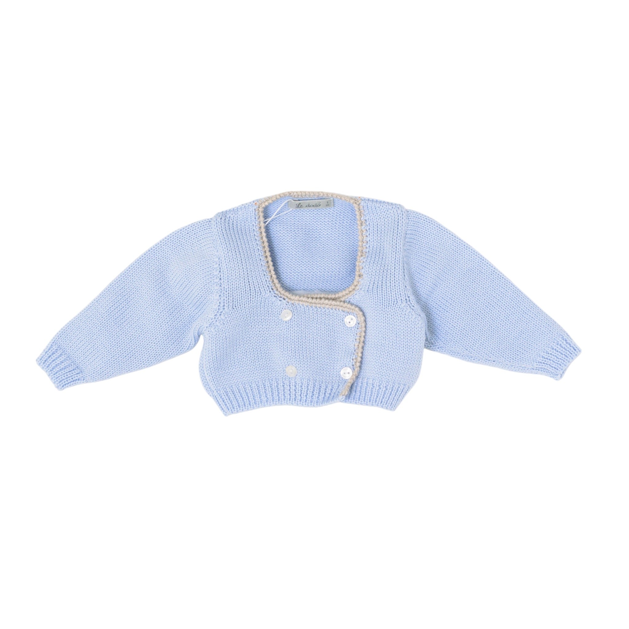 Baby Cardigan Jacket CIELO Virgin Wool LE DODO' - Made in Italy O94D-5003