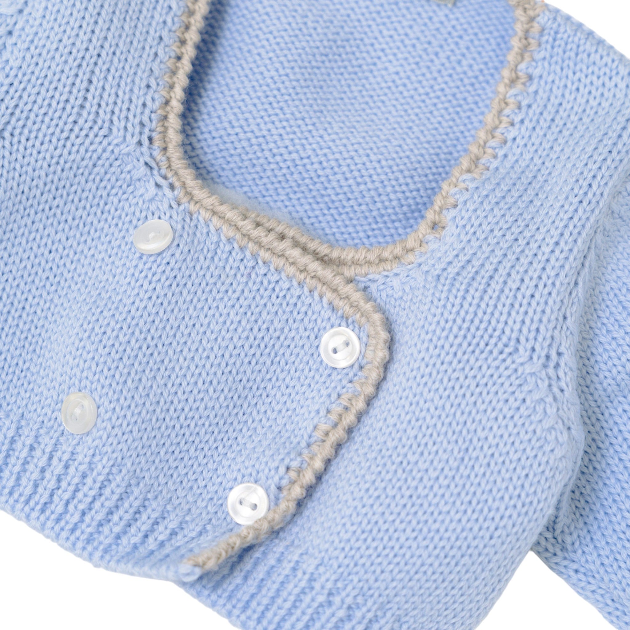 Giacchino Cardigan Neonato CIELO Lana Vergine LE DODO' - Made in Italy O94D-5003