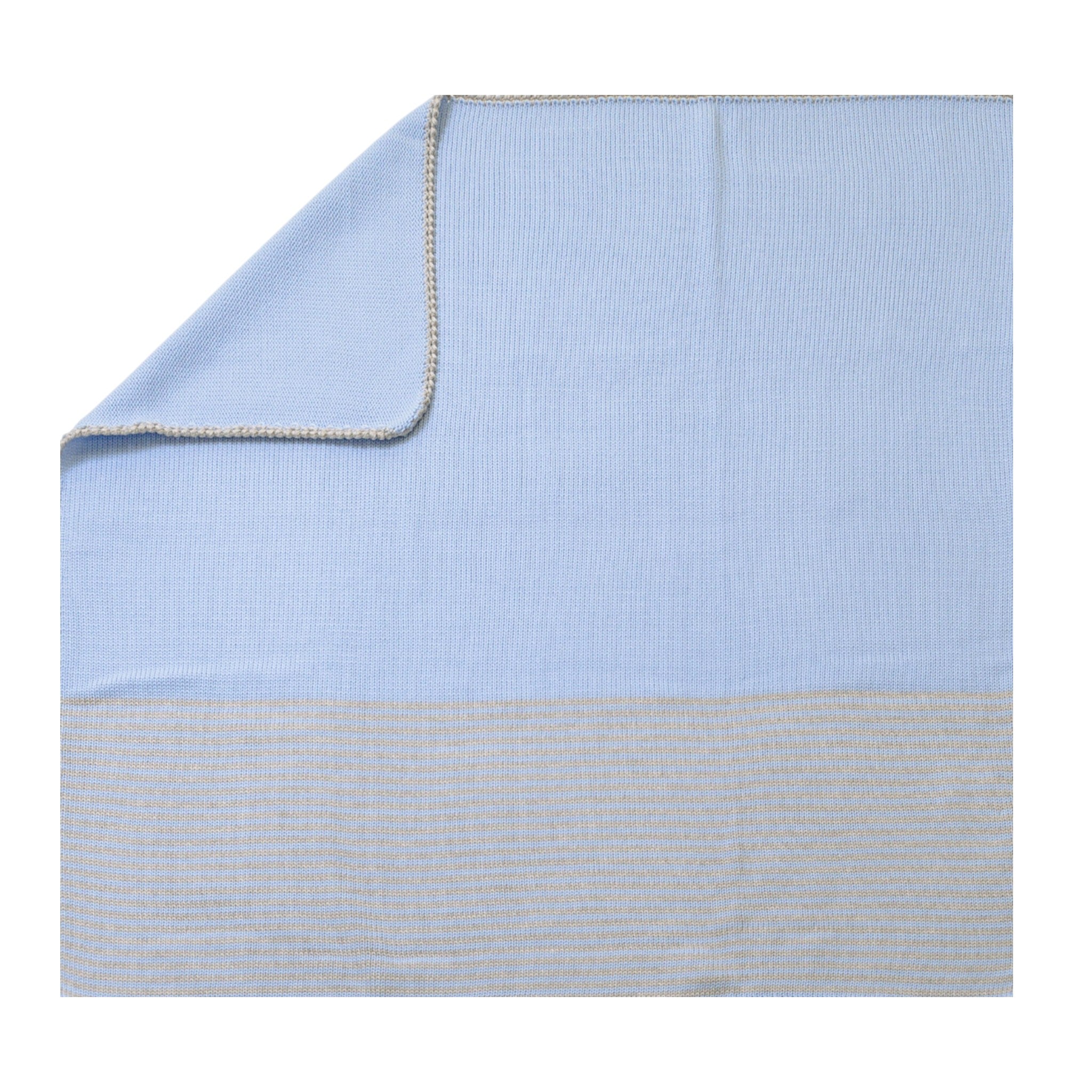 LE DODO' Baby Blanket, SKY, Grey Stripes - Made in Italy E90-5003