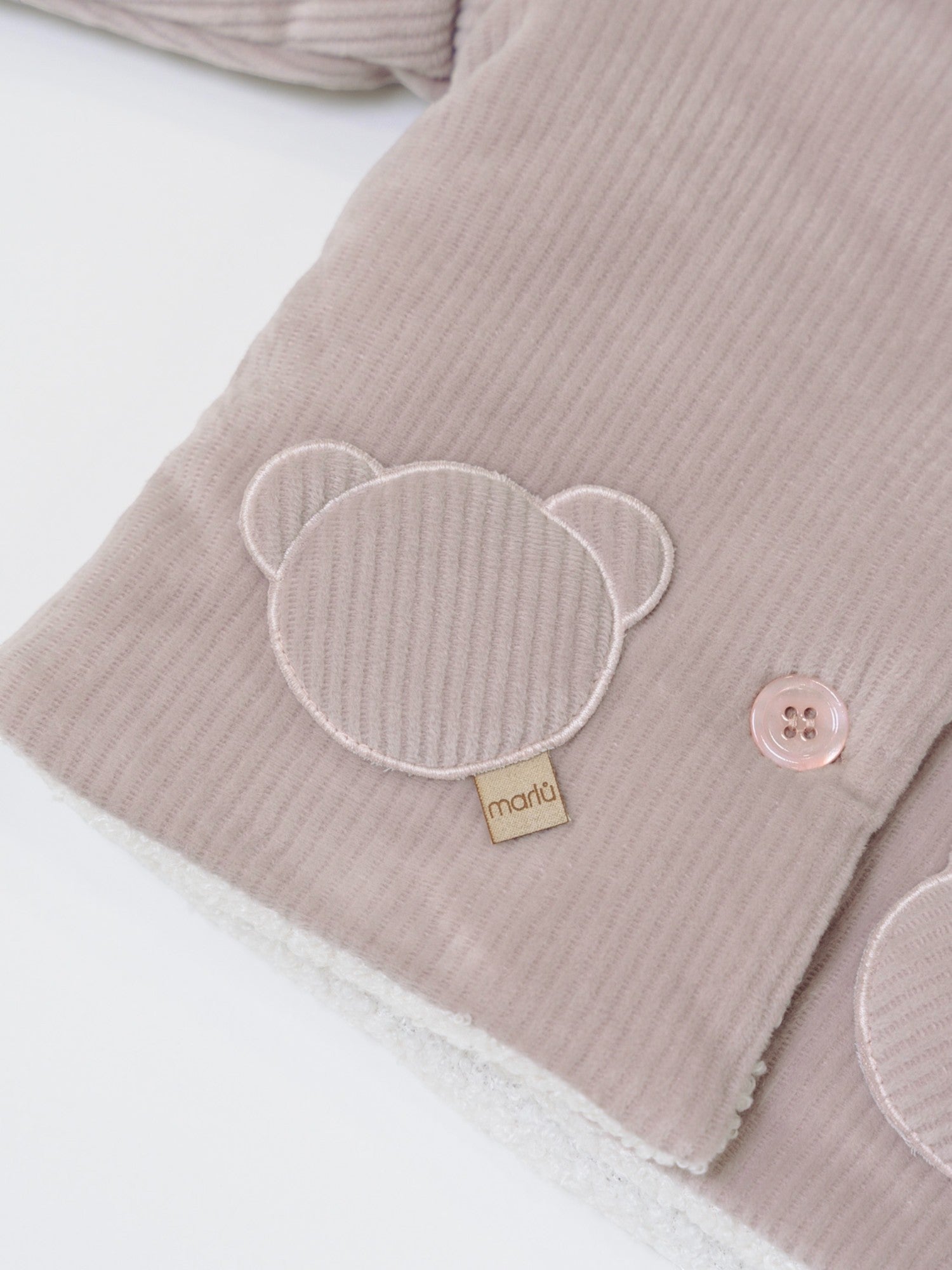 Cappottino con Cappuccio Orsetto Bimba ROSA IN5940/R -  NANU' BABY