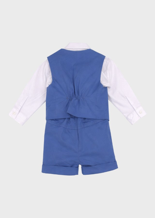 Completo Cerimonia Gilet Bermuda Azzurro