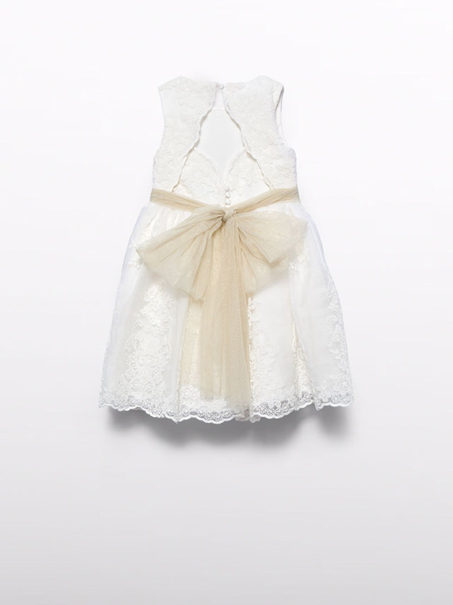 Abito  organza ricamato Bimba PANNA 5037 /7