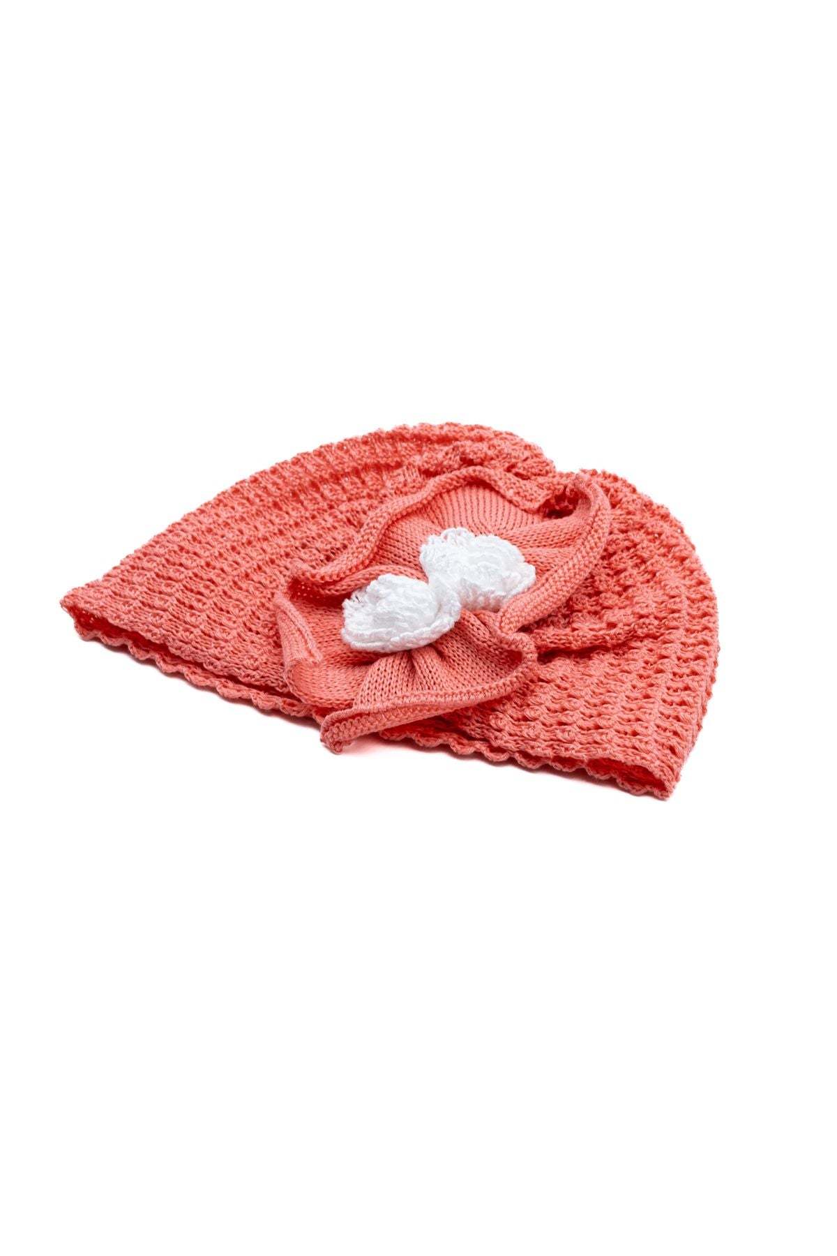 Cuffia Rose bianche Neonata CORALLO EL16TB -  NANU' BABY