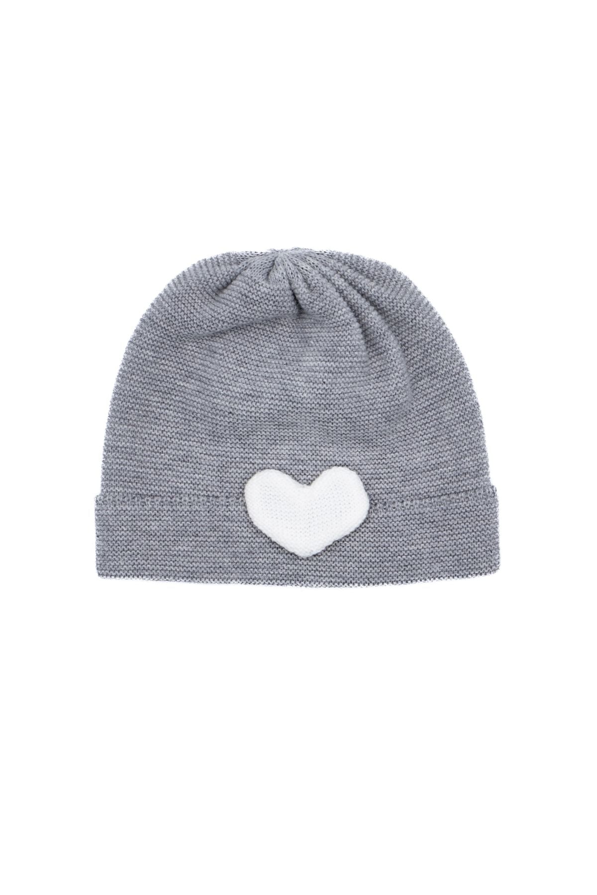 Cuffia Cuoricino Neonata Grigio 664/F