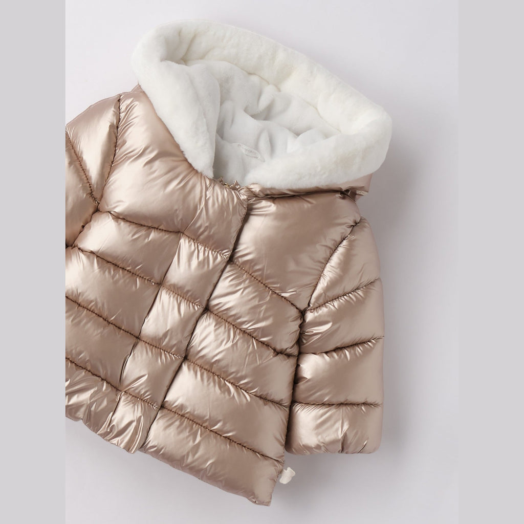 Giubbotto Imbottito Tessuto Termico Bimba Beige 3F738/941 -  NANU' BABY