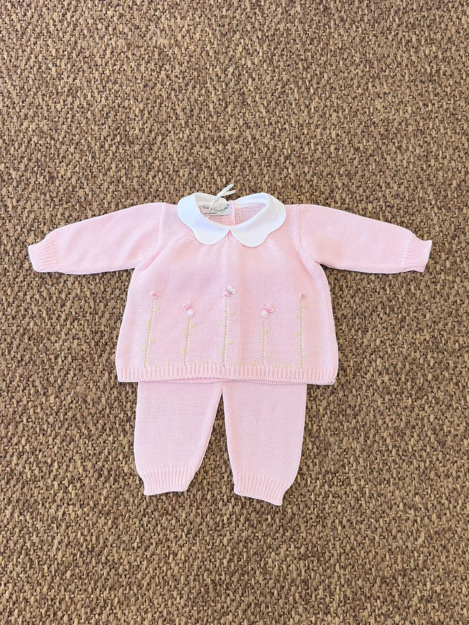 Completo nascita e Babbucce in maglia Neonata ROSA PICCI/CN-R