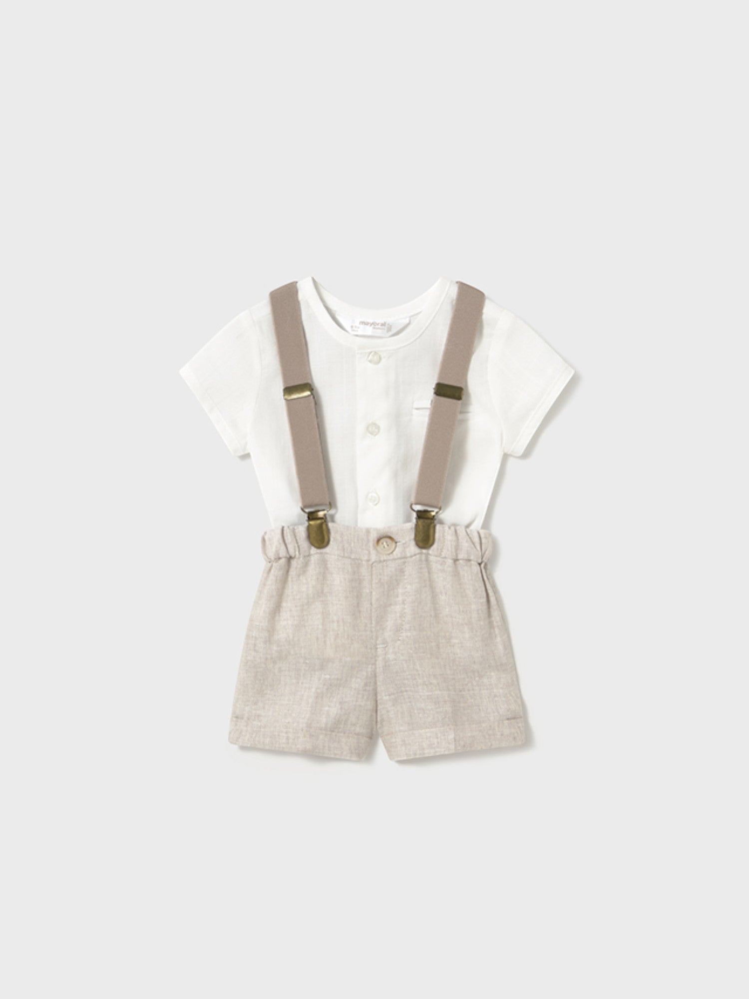 Completo pantalone  corto e maglia Bimbo AVORIO 1215 /A