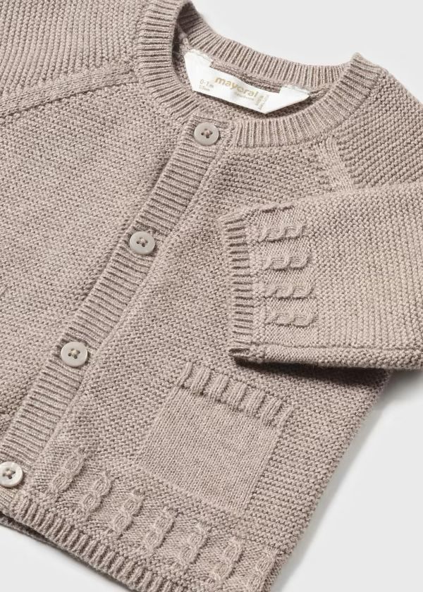 Cardigan basic in caldo cotone Bimbo GRIGIO 2301-G -  NANU' BABY