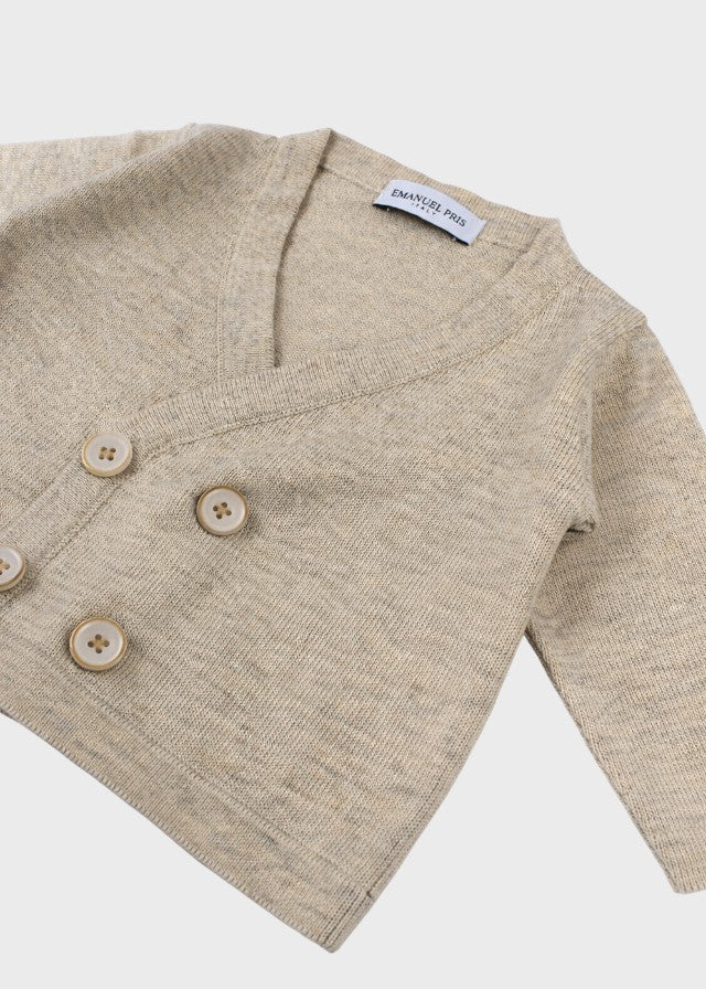 Cardigan Maglia Beige Incrociato ECA007I/B