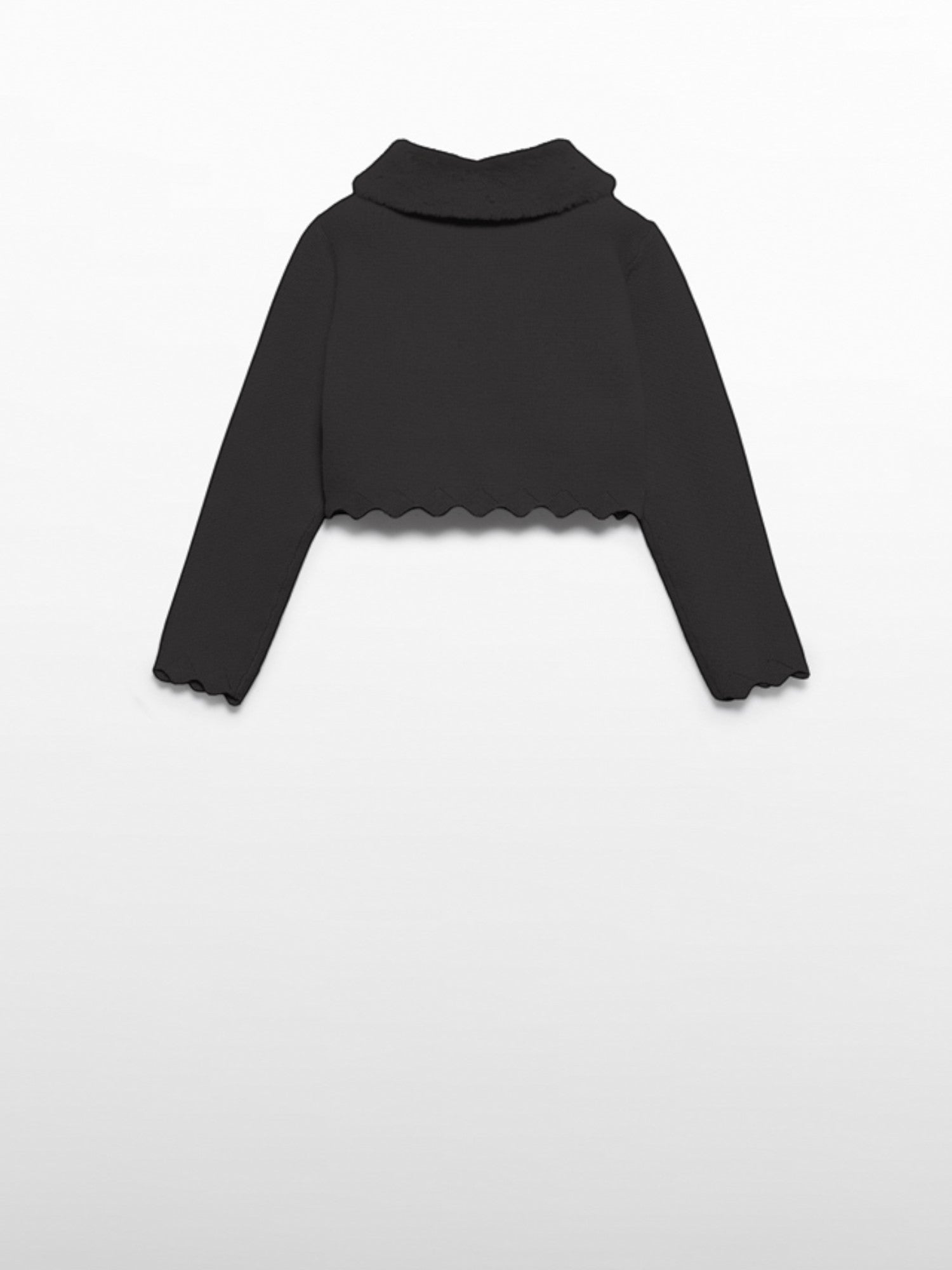 Cardigan tricot colletto pell Bimba Nero 5834/80 -  NANU' BABY