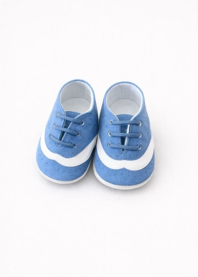 Scarpina Stringata Oxford Azzurro SM3994/T0885