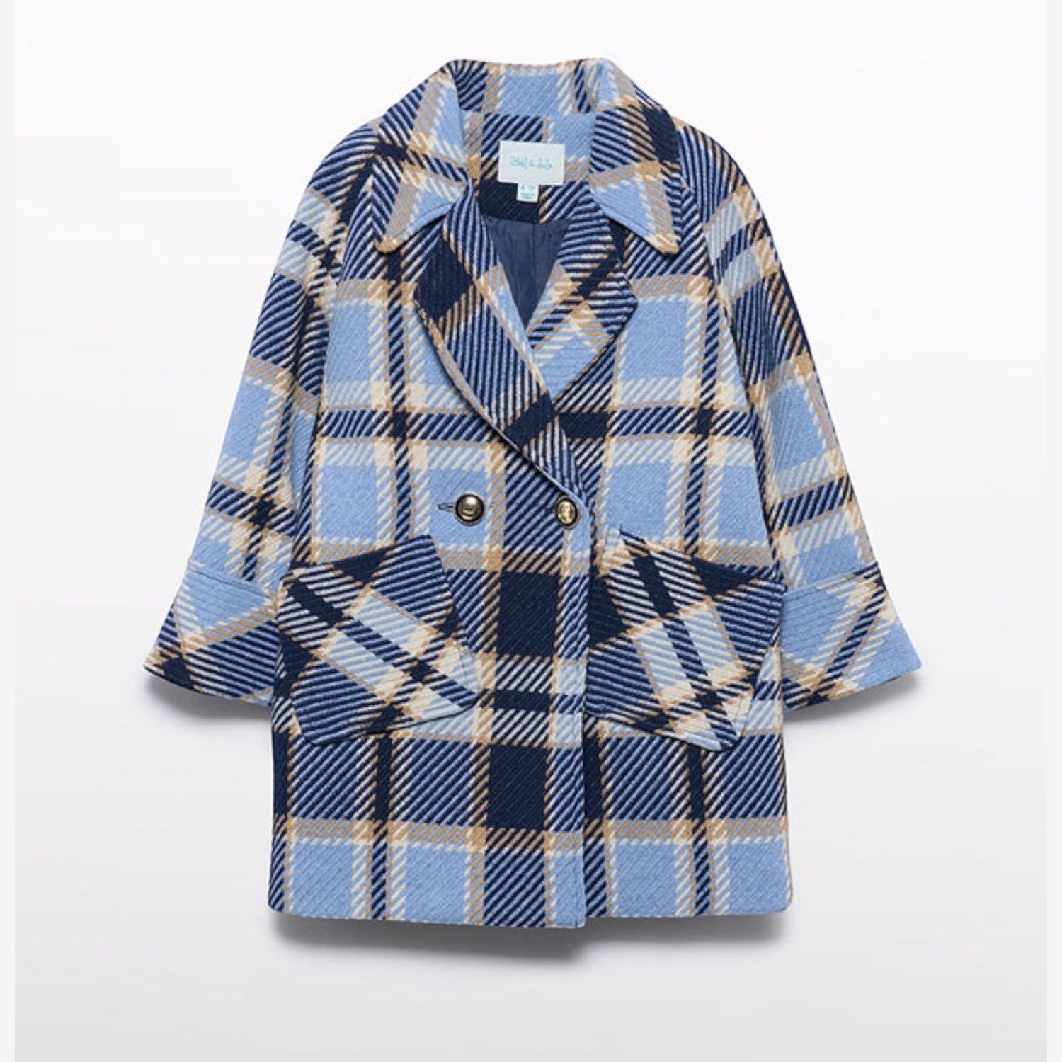 Cappotto a quadri Bimba CIELO 5845/4 -  NANU' BABY