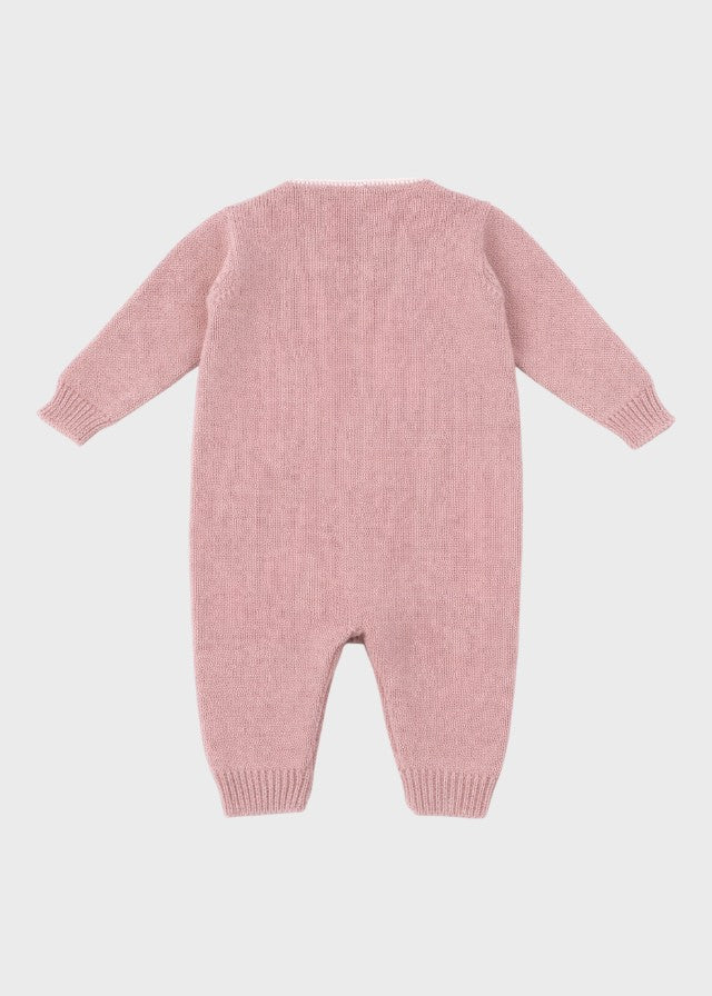 TERESA Pink Embroidered Flower Crossover Romper