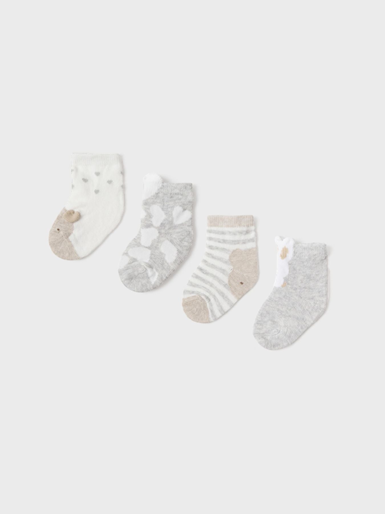 Set mit 4 beigen Socken 9711/L