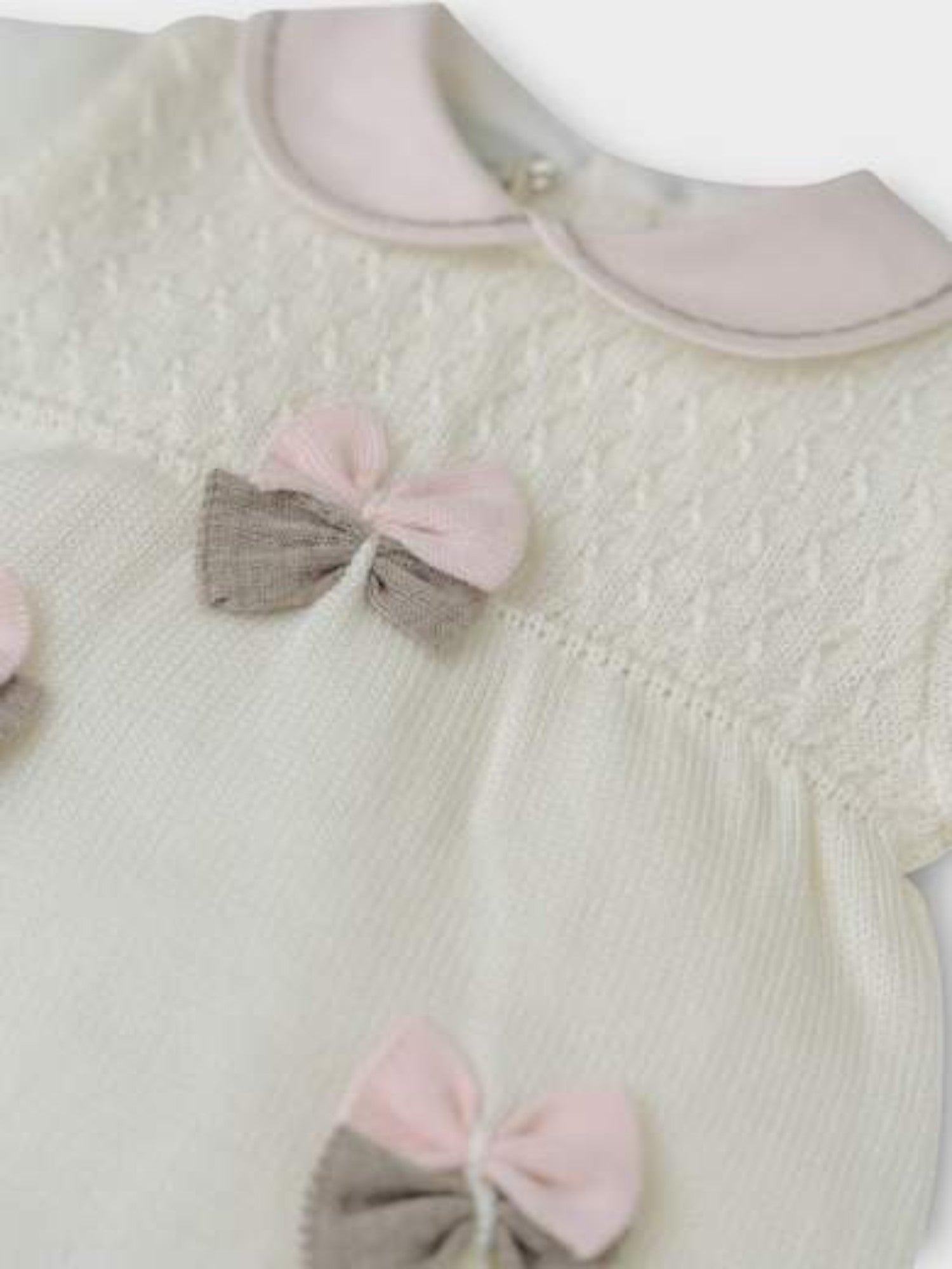 Completo 2 pezzi  vestinetta lunga Neonata VANIGLIA IN4319 -  NANU' BABY