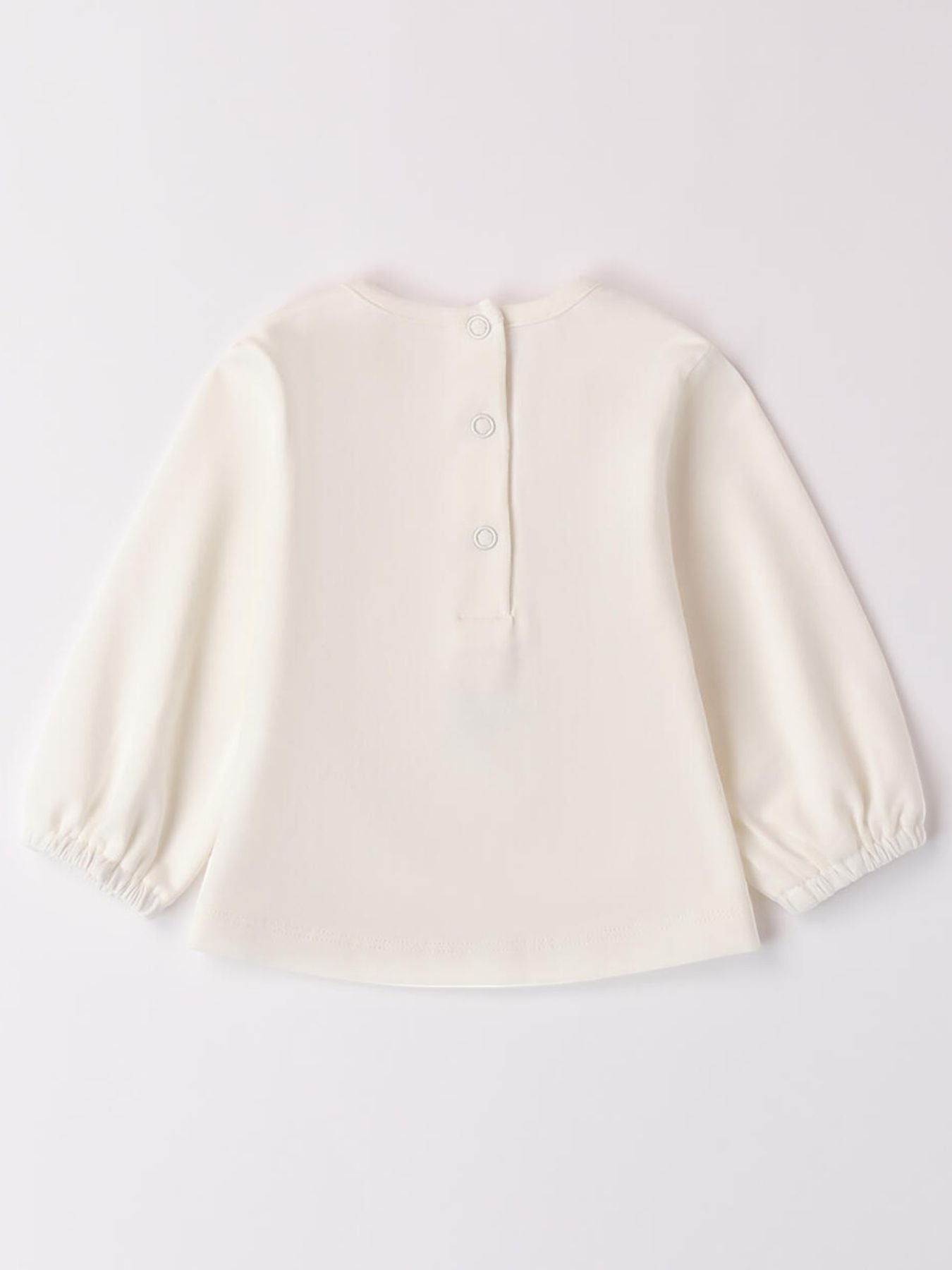 Maglietta per bimba con gatto Bimba PANNA 3A762 -  NANU' BABY
