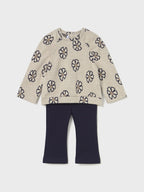 Girl's leggings and pullover set, Blue, 2742/48