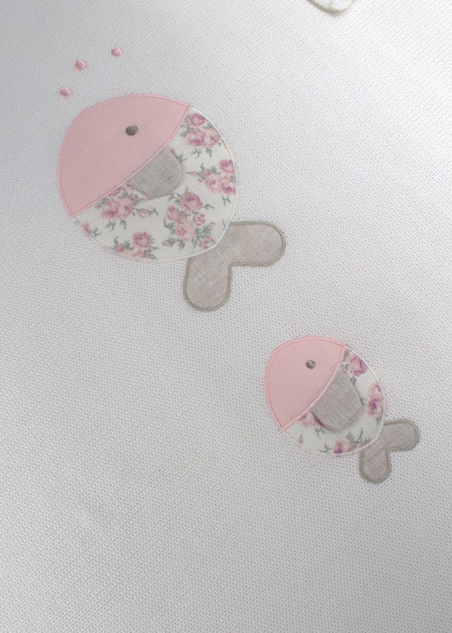 Coperta Cotone Pesciolini Panna 197-P