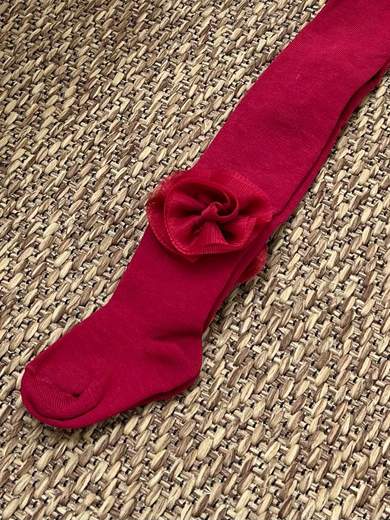 Kirschrote 2094C/C Blumenstrumpfhose