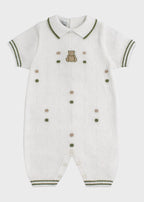 Grüner Erdnuss-Spielanzug mit weißen Punkten EK5615V