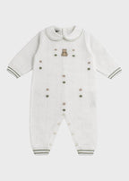 Green Peanut Polka Dot Long Romper EK5610V