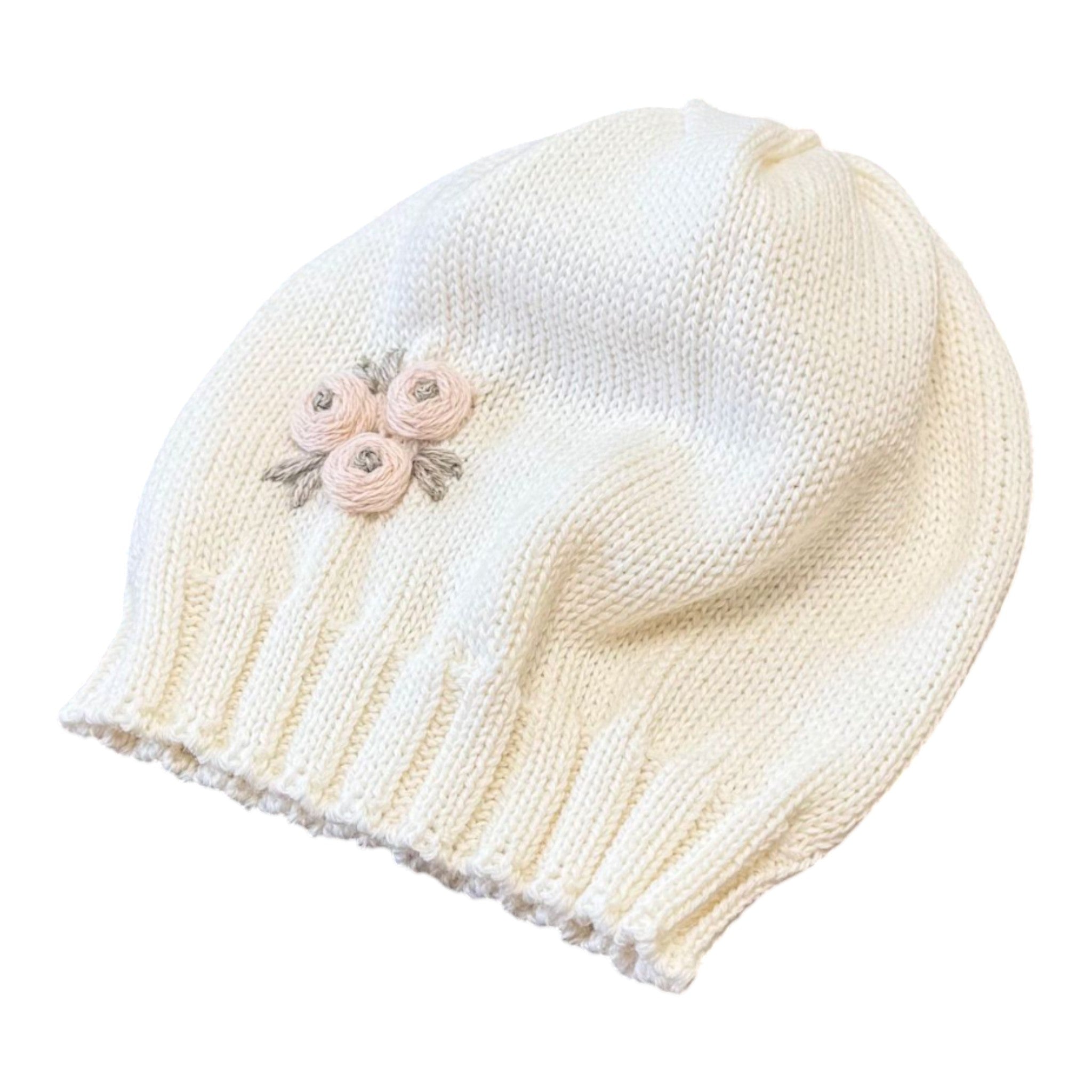Baby Hat and Bib, Cream LR1108