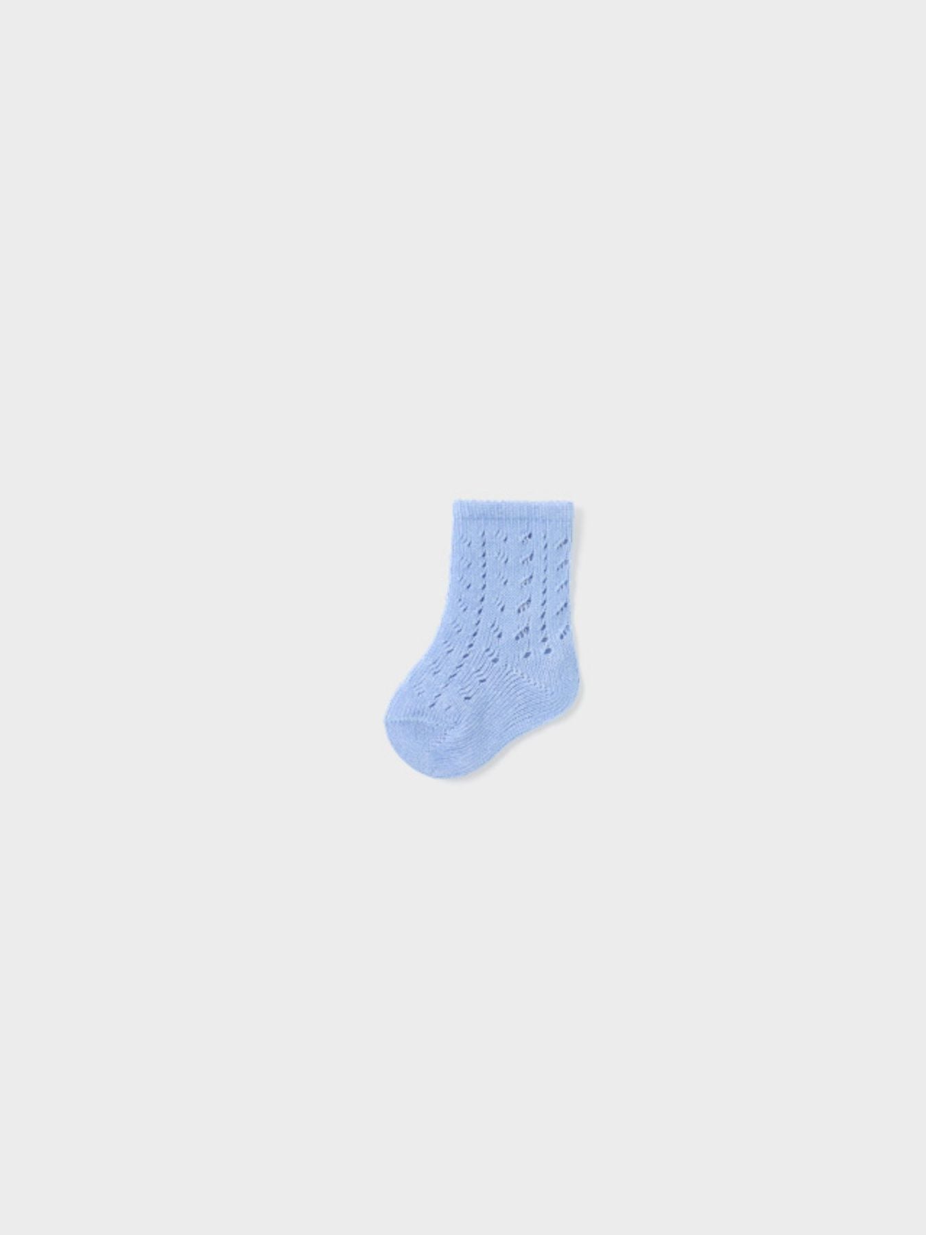 Calzino alto traforato  AZZURRO 9709/A