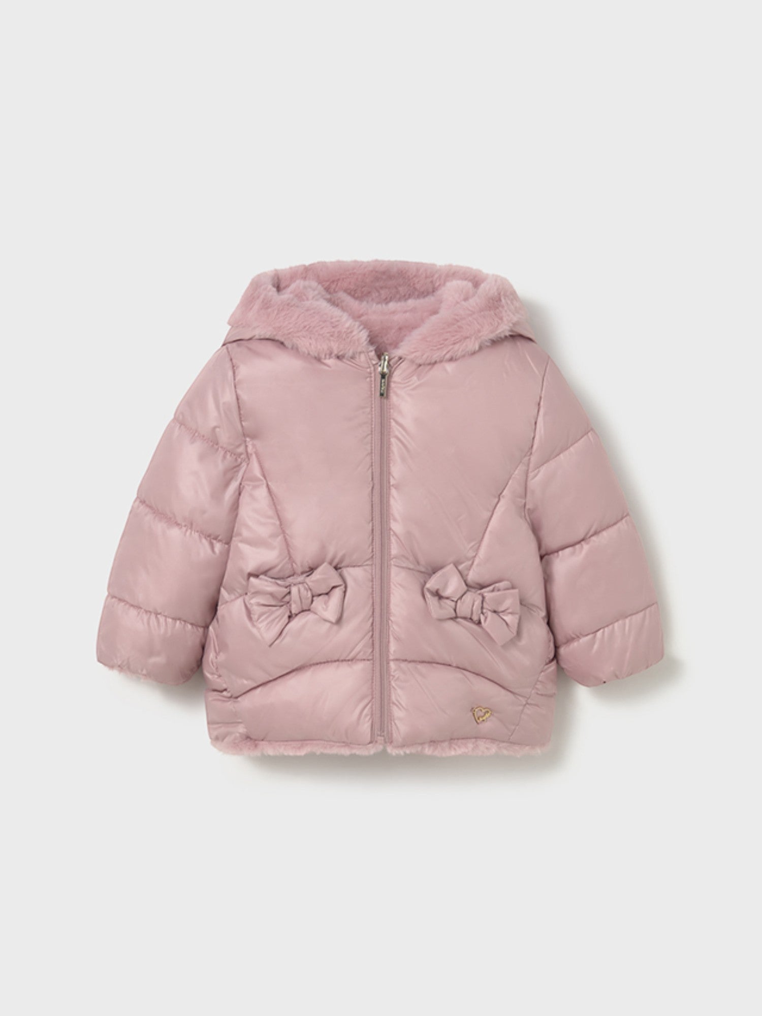 giubbotto reversibile pelo Bimba Rosa 2435/81 -  NANU' BABY