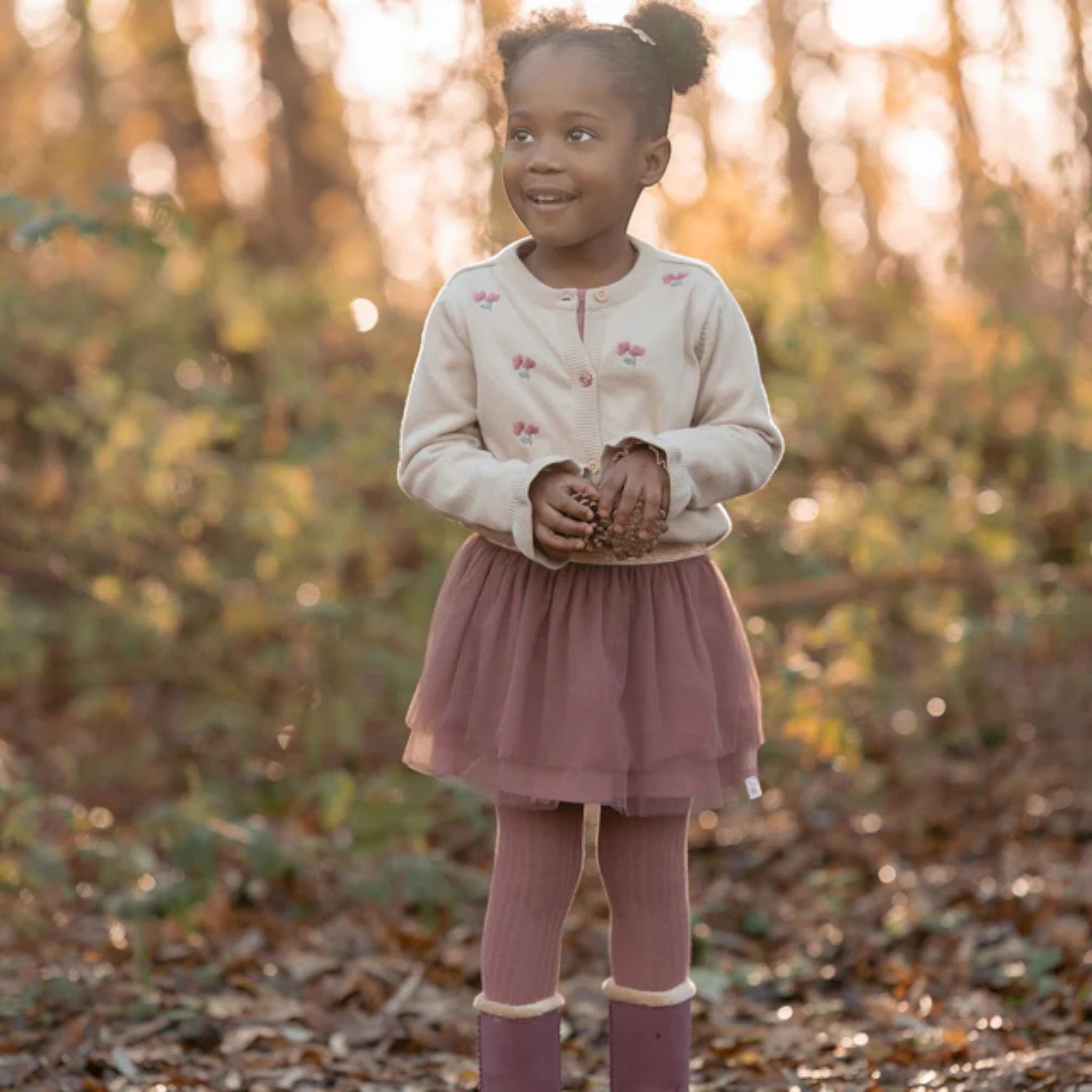 Cardigan lavorato a maglia- Giardino delle fate Bimba Avorio CL25092031