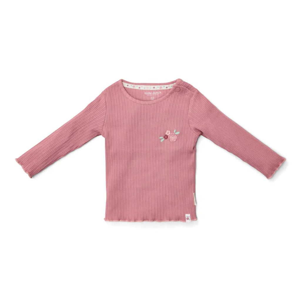 Long-sleeved ribbed T-shirt - Fairy Garden Pink CL25091013
