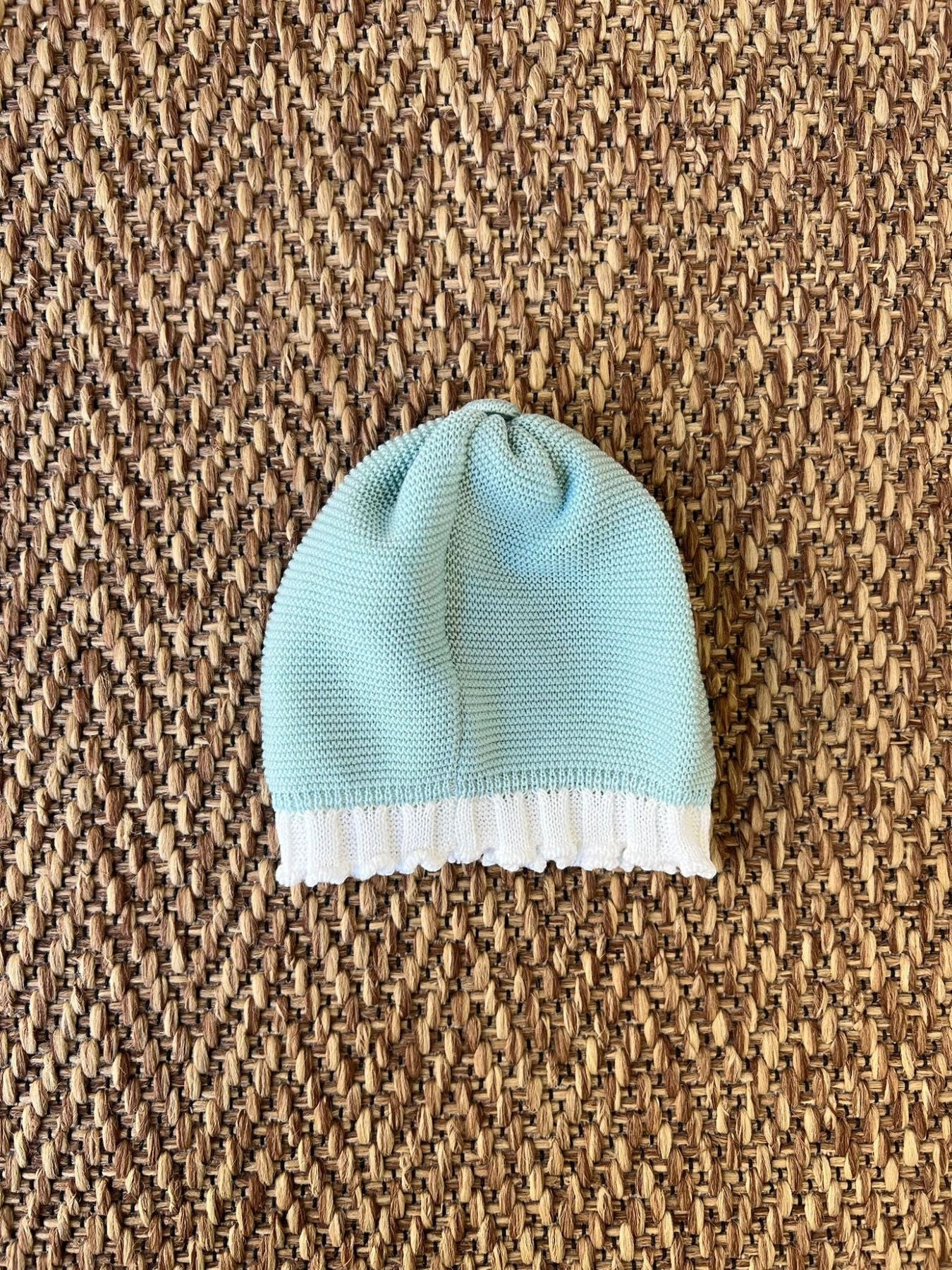 Cuffia Fiore applicato Neonata VERDE EP1871 -  NANU' BABY