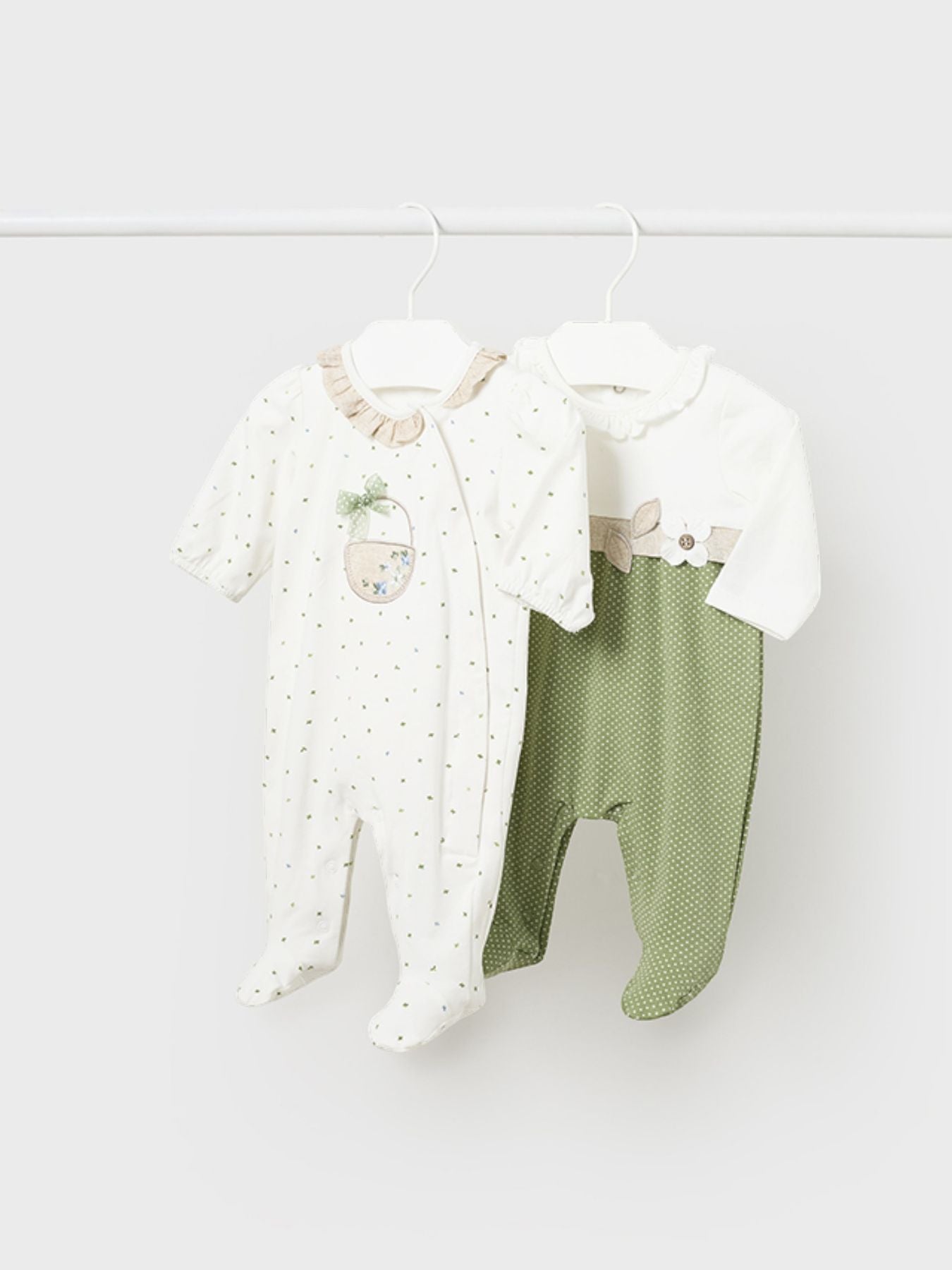 Set 2 pagliaccetti lunghi Neonata EUCALIPTO 1709/E