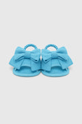 Turquoise Bow Linen Sandals SF41126/T
