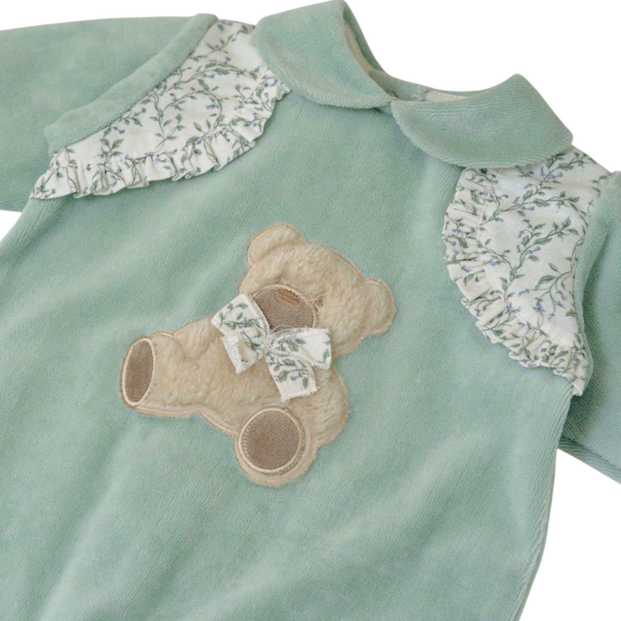 Green Chenille Baby Romper SARTORIA DEI PICCOLI (code LT1102)