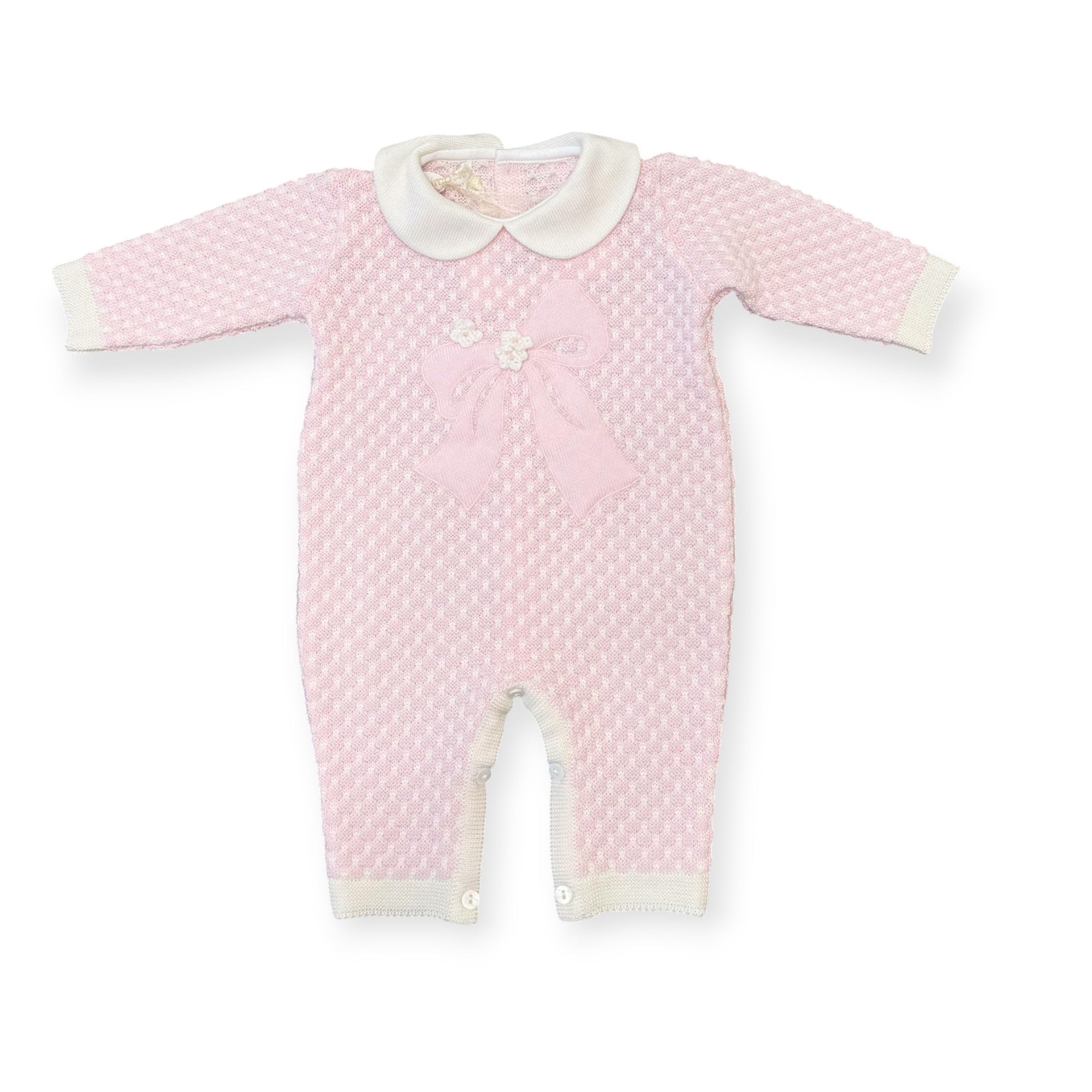 Baby Girl's Pink Wool Romper 7766