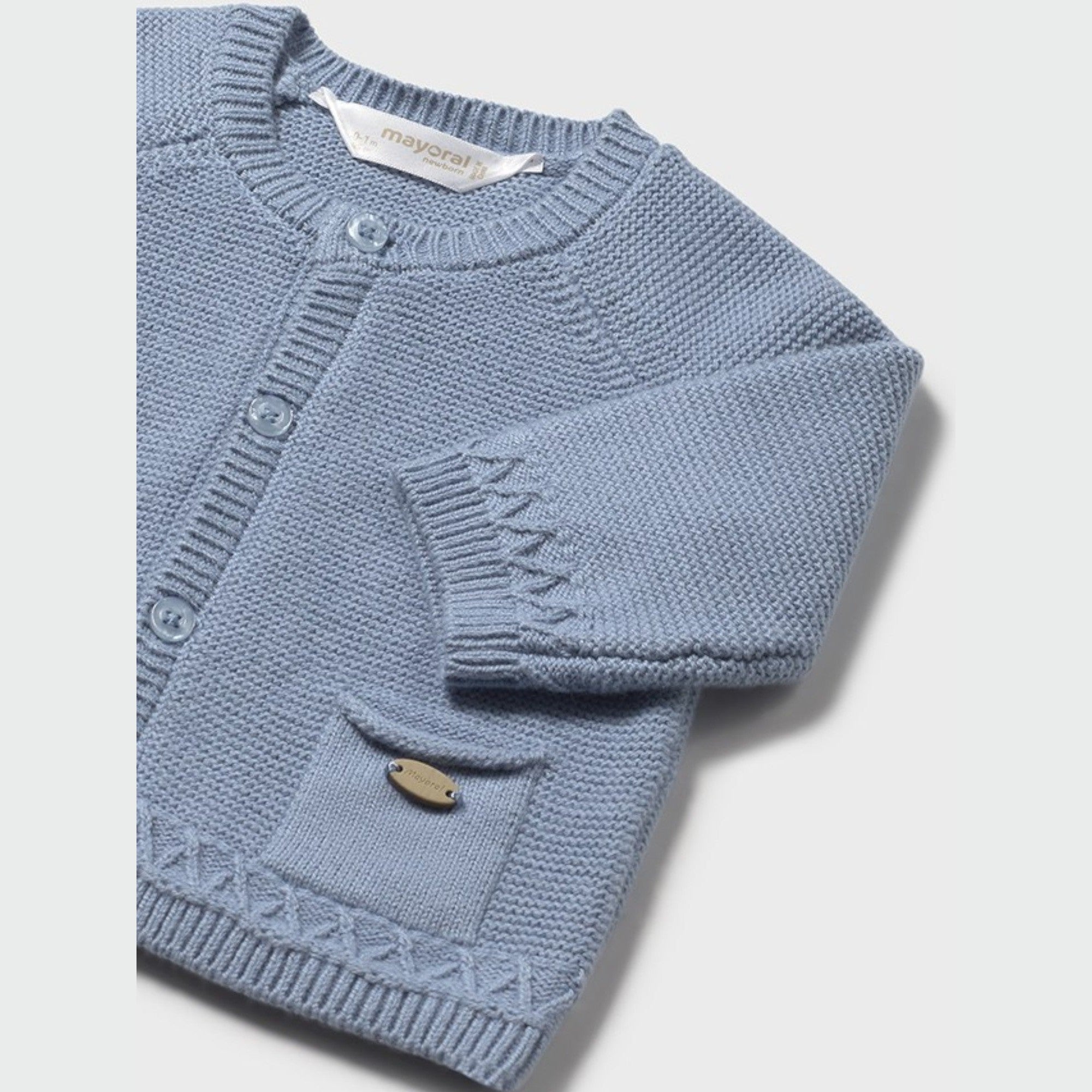 Cardigan Bimbo Azzurro Girocollo Mayoral 2337/46 - NANÙ BABY -  NANU' BABY