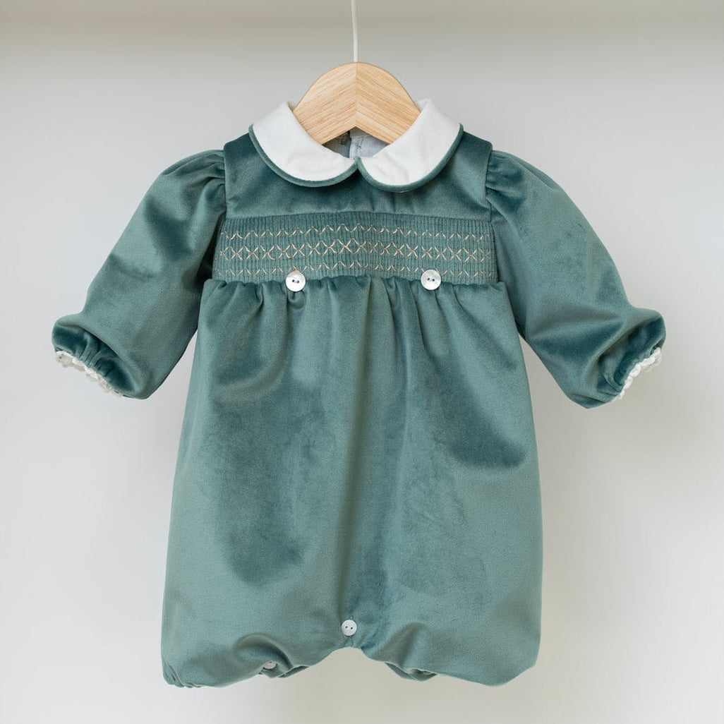 Pagliacetto in velluto Neonato VERDE IN6623/V -  NANU' BABY