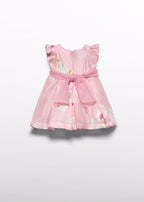 Abito Lino Stampato Fascia Tulle 5007/6