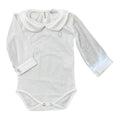 Baby girl's white bodysuit with collar GG43I