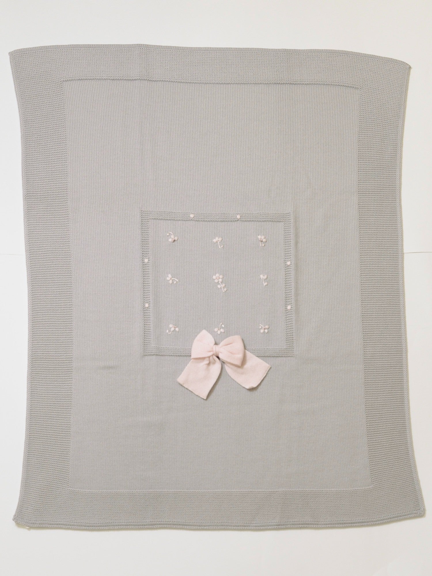 Coperta Fiori ricamati Neonata AVORIO FIORI 132/S -  NANU' BABY