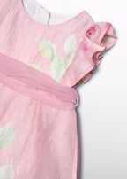 Abito Lino Stampato Fascia Tulle 5007/6