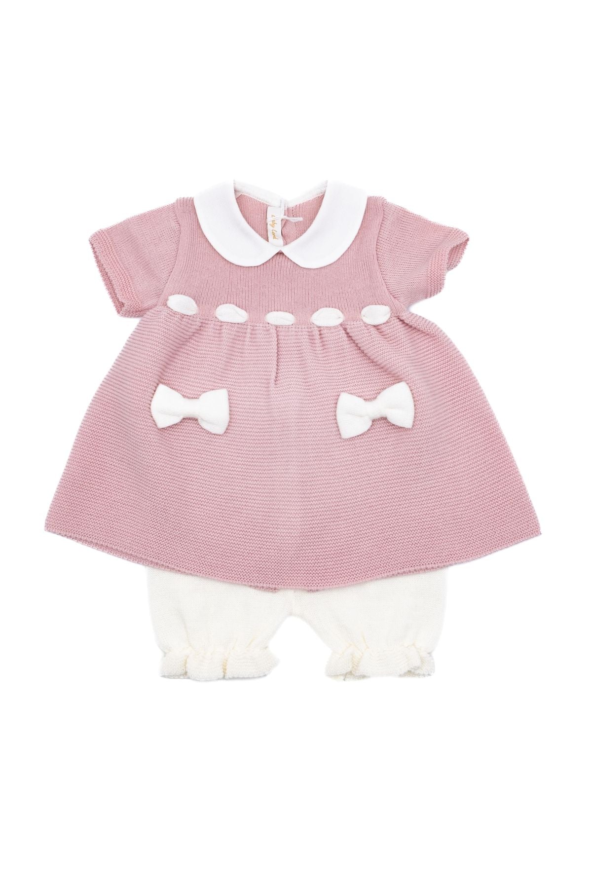 Completo nascita Fiocchetti 2 pezzi Bimba ROSA ANTICO 5739/463
