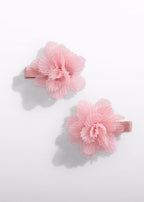 Pink Tulle Flower Hair Clips 5467/64