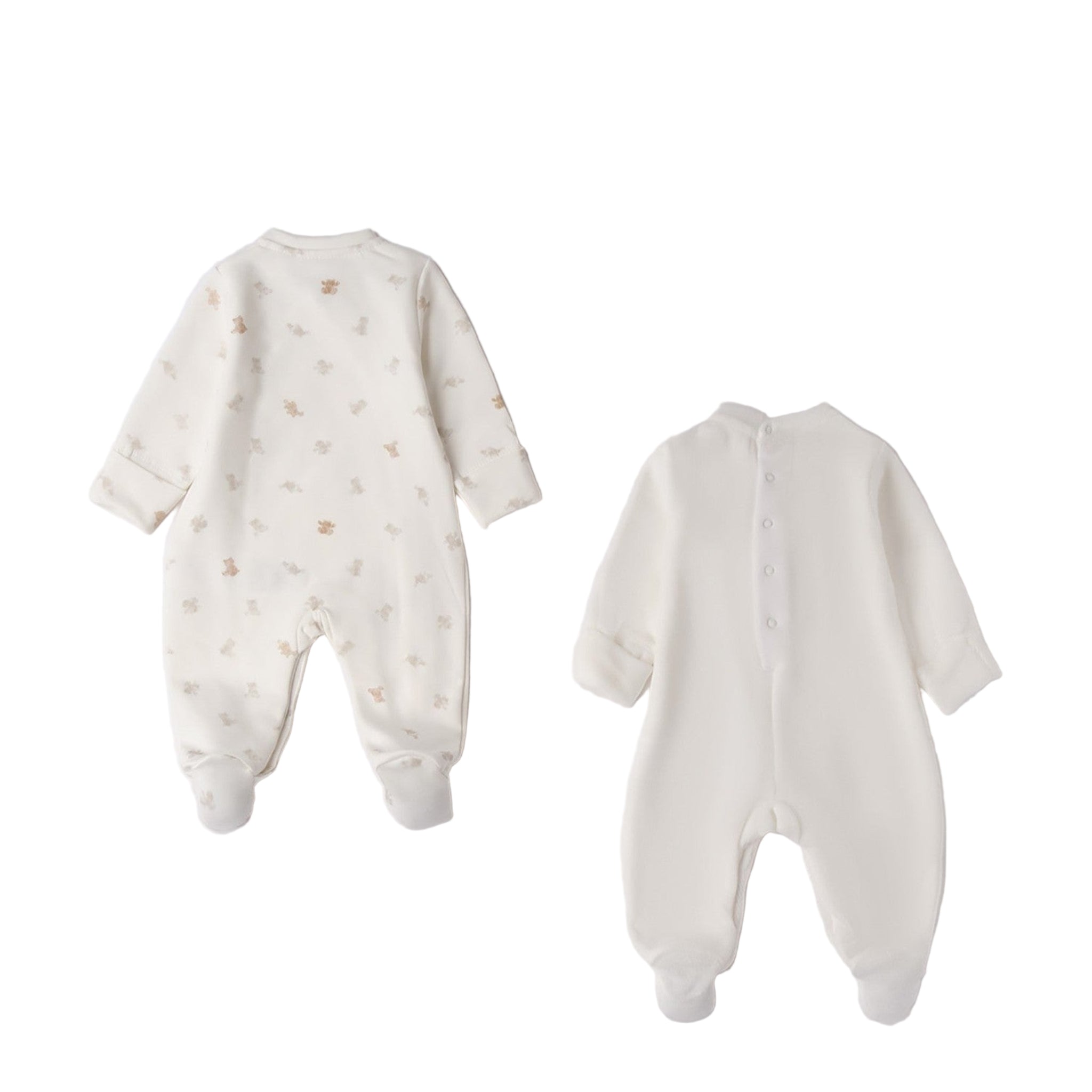 Tutina Intera Con Piede Neonato Bianco 3F670/112 -  NANU' BABY