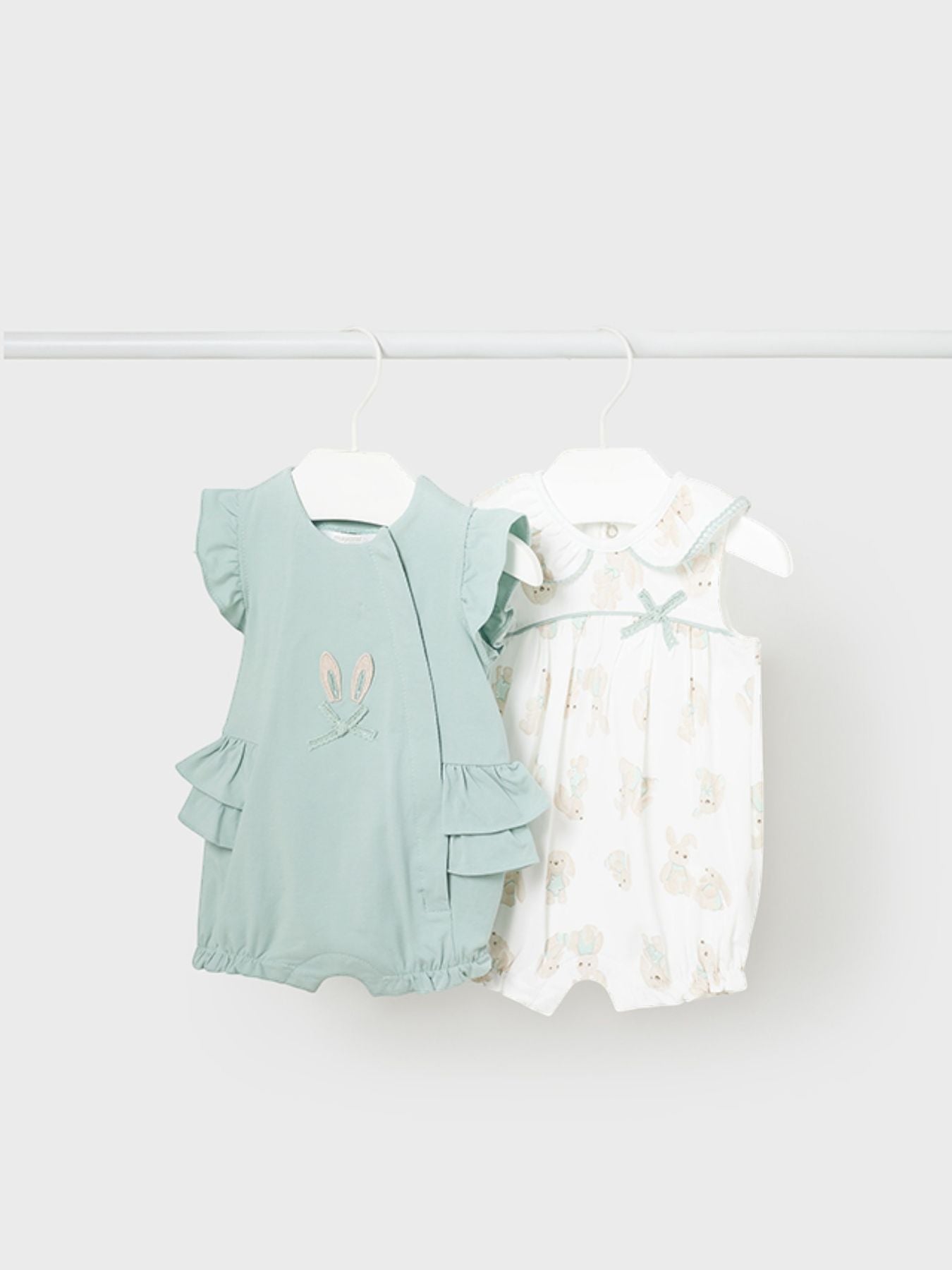 Set 2 pagliaccetti corti Bimba VERDE 1706/G