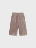 Long, plain-knit trousers for girls, grey, 2590/97