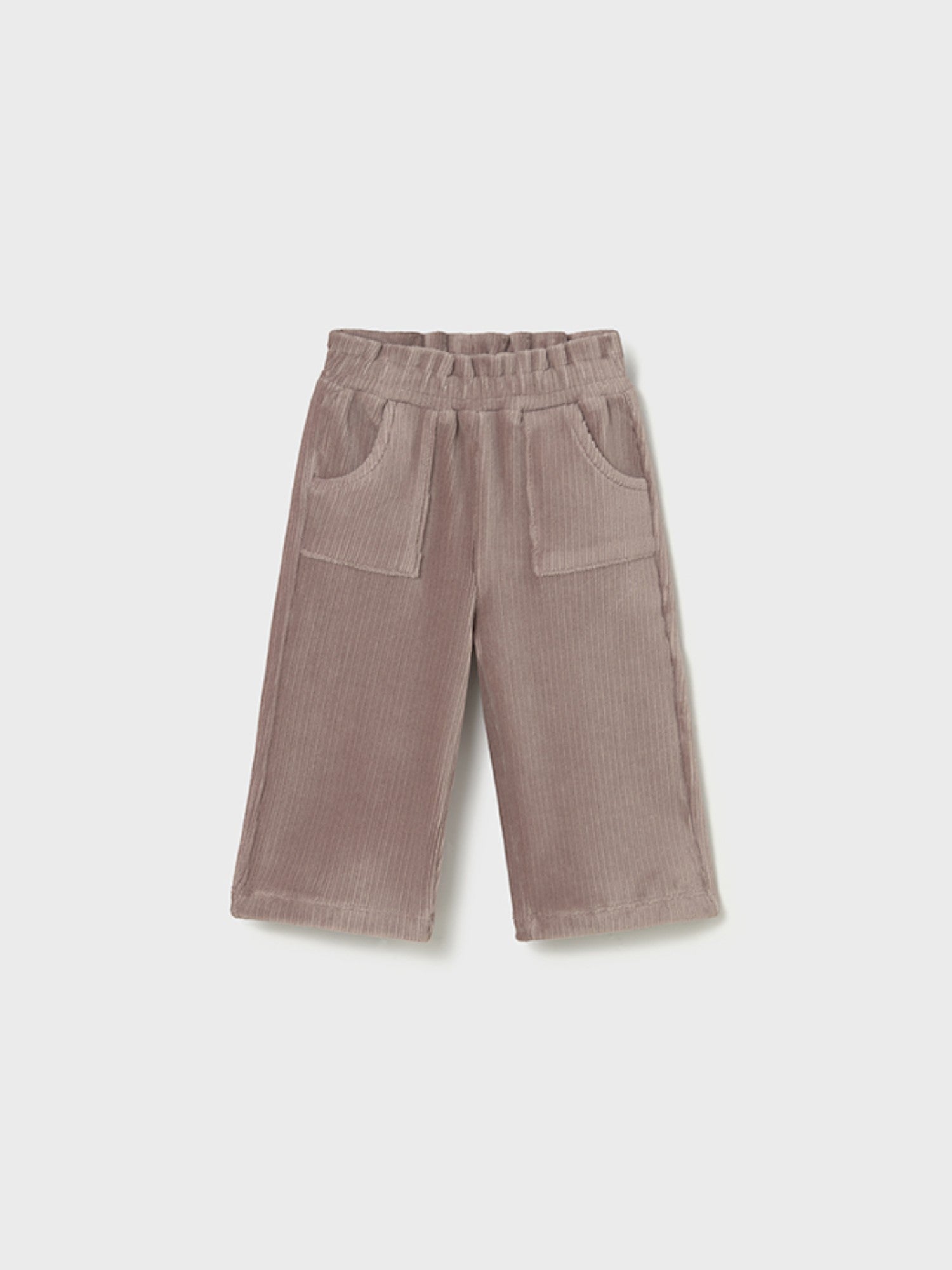 Long, plain-knit trousers for girls, grey, 2590/97