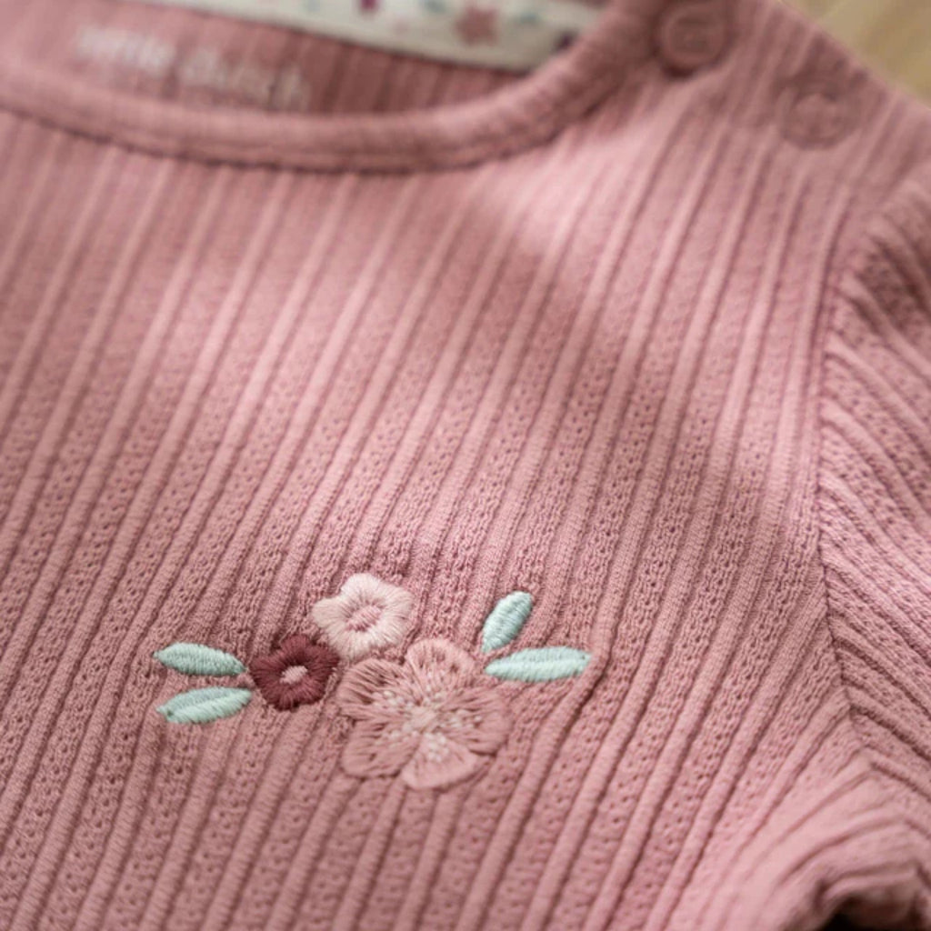 Long-sleeved ribbed T-shirt - Fairy Garden Pink CL25091013