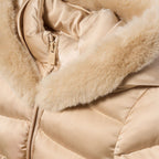 Giubbotto satinato pelo Bimba Beige 5849/14 -  NANU' BABY