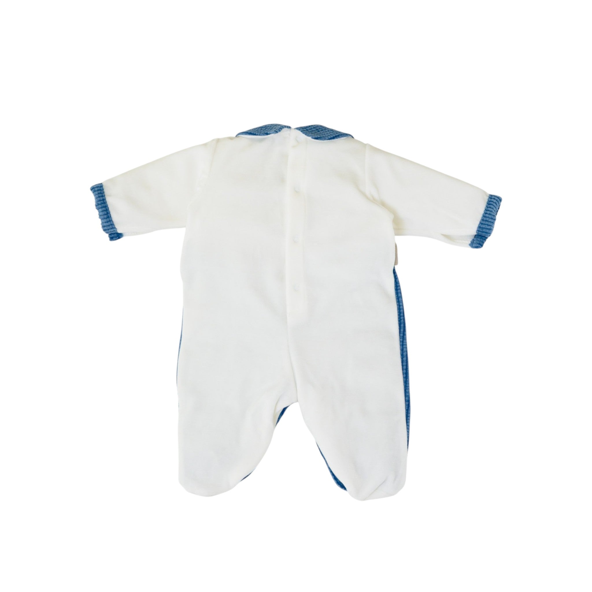 Baby Romper, Blue Chenille, SARTORIA DEI PICCOLI (code LTB1110)